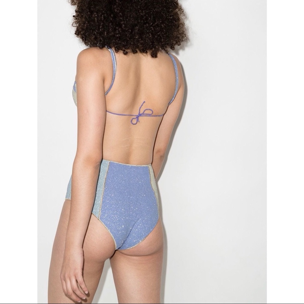 Oséree Shine Coloré High Waisted Color-Block Glitter Bikini - Picture 6 of 16